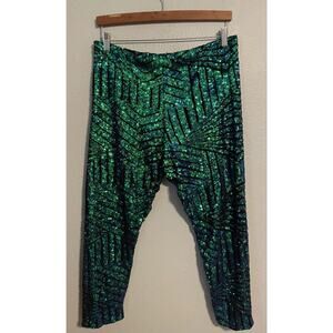 Courtney Noelle Pants Womens 2X Sequin Geometric Stretch Glam Party Artsy